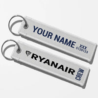 Thumbnail for Ryanair Airlines Crew & Staff Tag Key Chains - White - Crew + Name