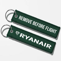 Thumbnail for Ryanair Airlines Crew & Staff Tag Key Chains - Dark Green - Remove Before Flight