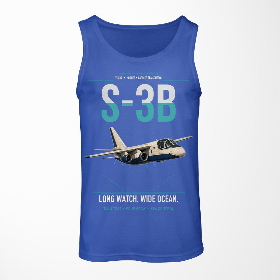 S-3B Viking design on blue tank top
