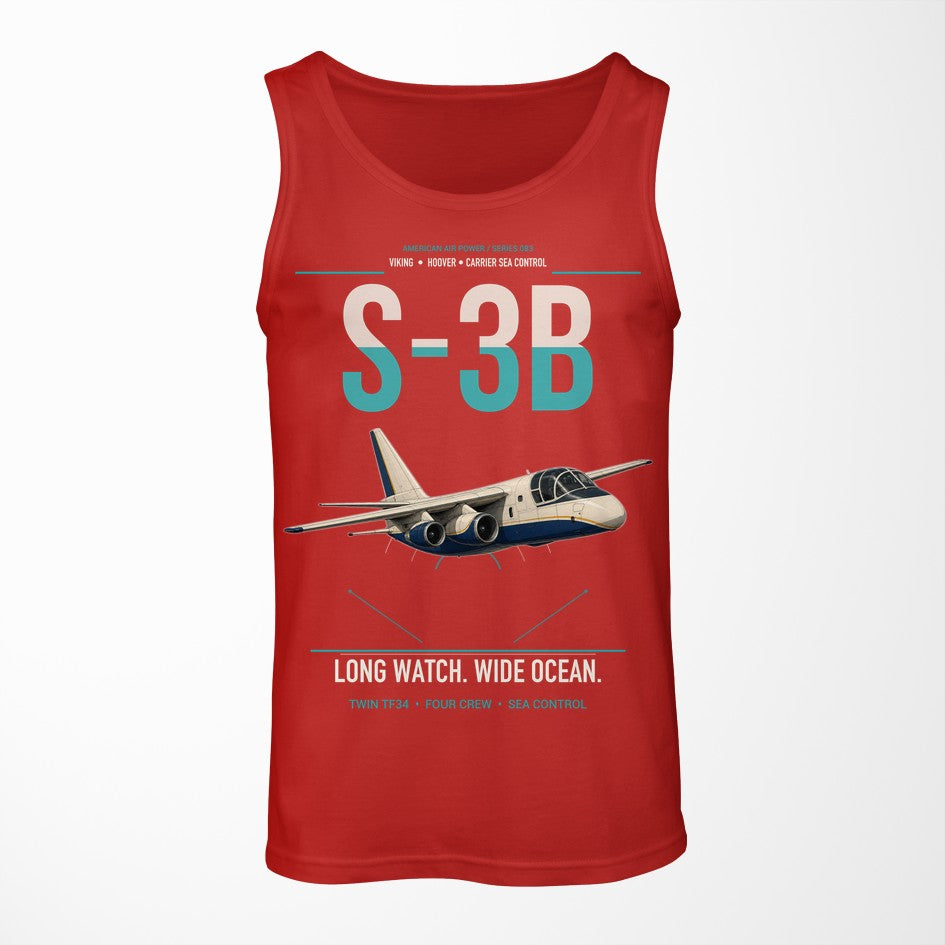 S-3B Viking design on red tank top