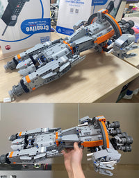 Thumbnail for High-Tech Starship Combat MOC Starfighter Building Blocks +Stand+Light