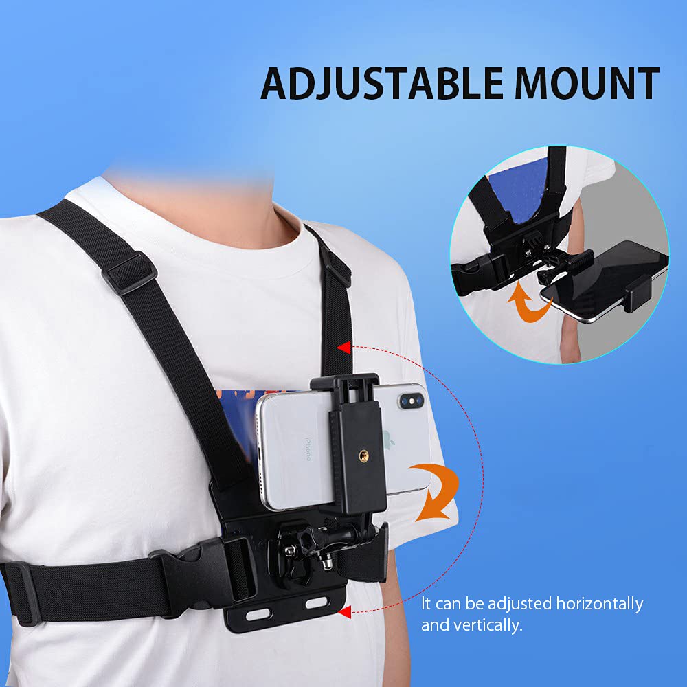Anti-Slide 360° Rotary Mobile Phone Chest Strap Holder (for Video Recording & Camera Harness)