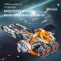 Thumbnail for High-Tech Starship Combat MOC Starfighter Building Blocks +Stand+Light