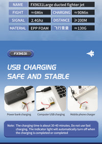 Thumbnail for Thelink FX9631 RC Plane 2.4G 4Channels Airplane J-35 Remote Control