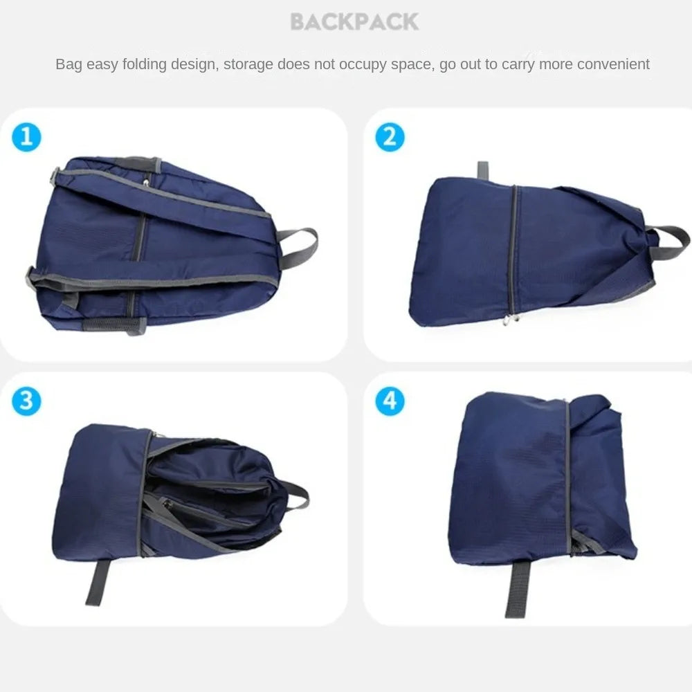 Folding Bag Outdoor Leisure Backpack Fashionable Lightweight Versatile Large Capacity Casual Bag