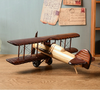 Thumbnail for Solid Wood Retro Handmade Desktop Airplane Model Decoration