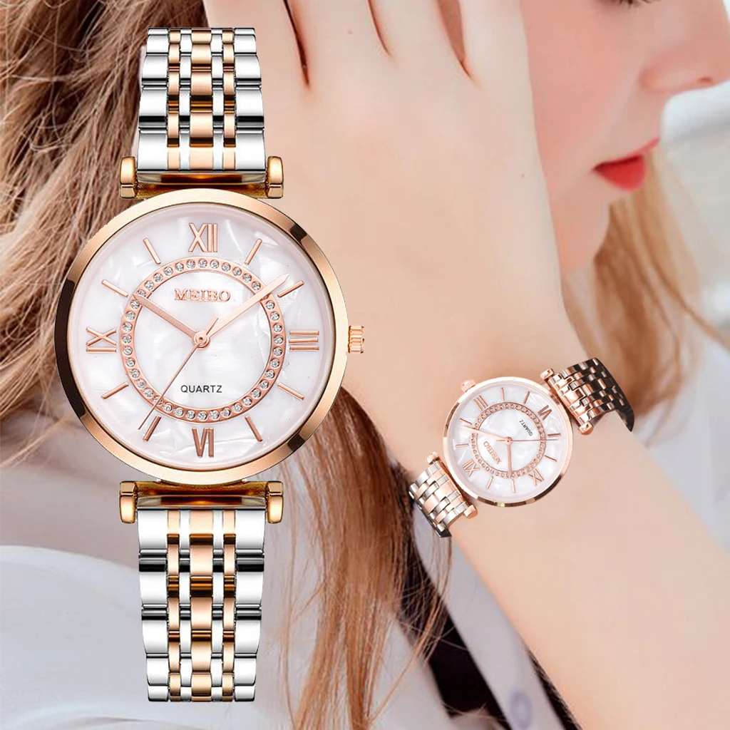 Fashion Diamond Ladies Quartz Watch Steel Female Wristwatch Luxury Crystal Women Bracelet Watches