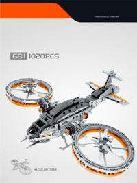 Thumbnail for Space War Starfighter & Autogyro Mechanical Building Blocks +Stand+Light