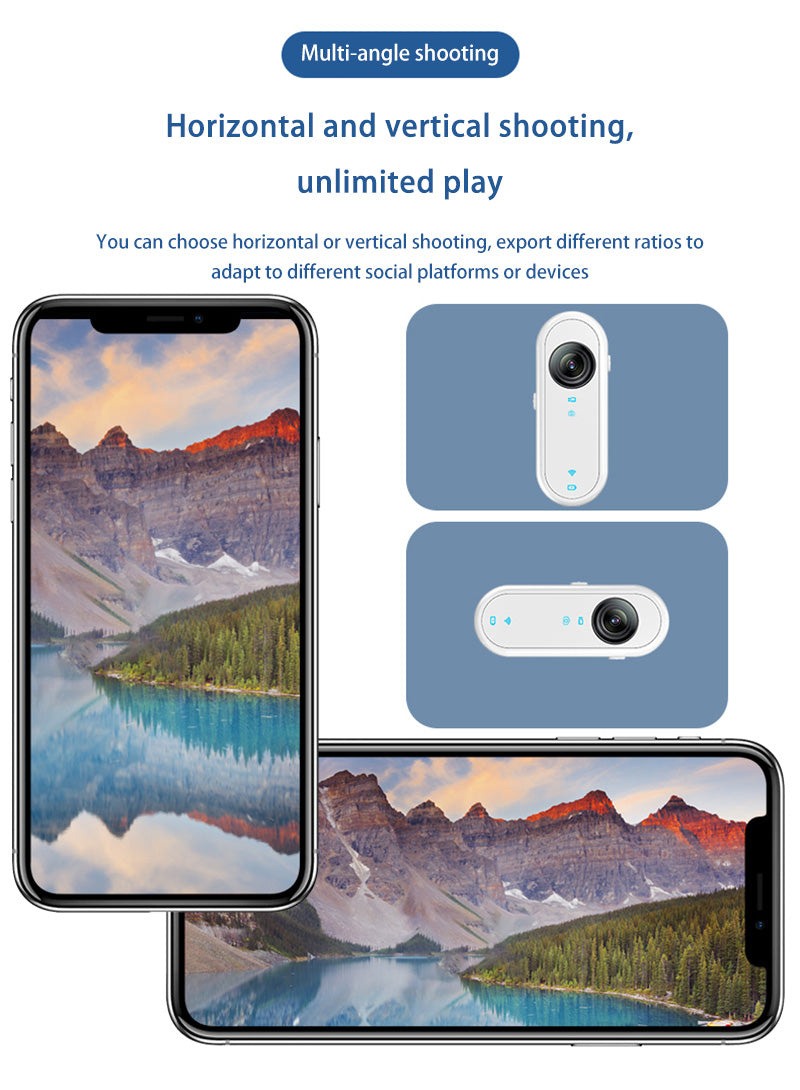 HD Pocket Action Camera with WiFi, Anti-Shake, Waterproof Case for Helmet/Bicycle With 16GB card