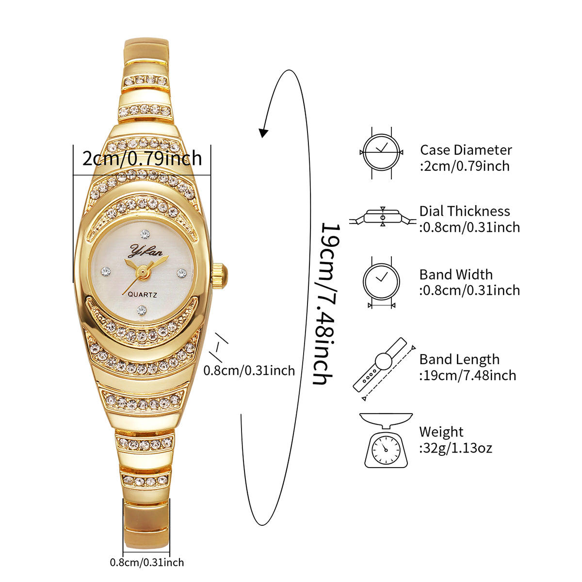 Elegant Women Watches Fashion Rhinestone Ladies Quartz Watch Bracelet Wristwatches