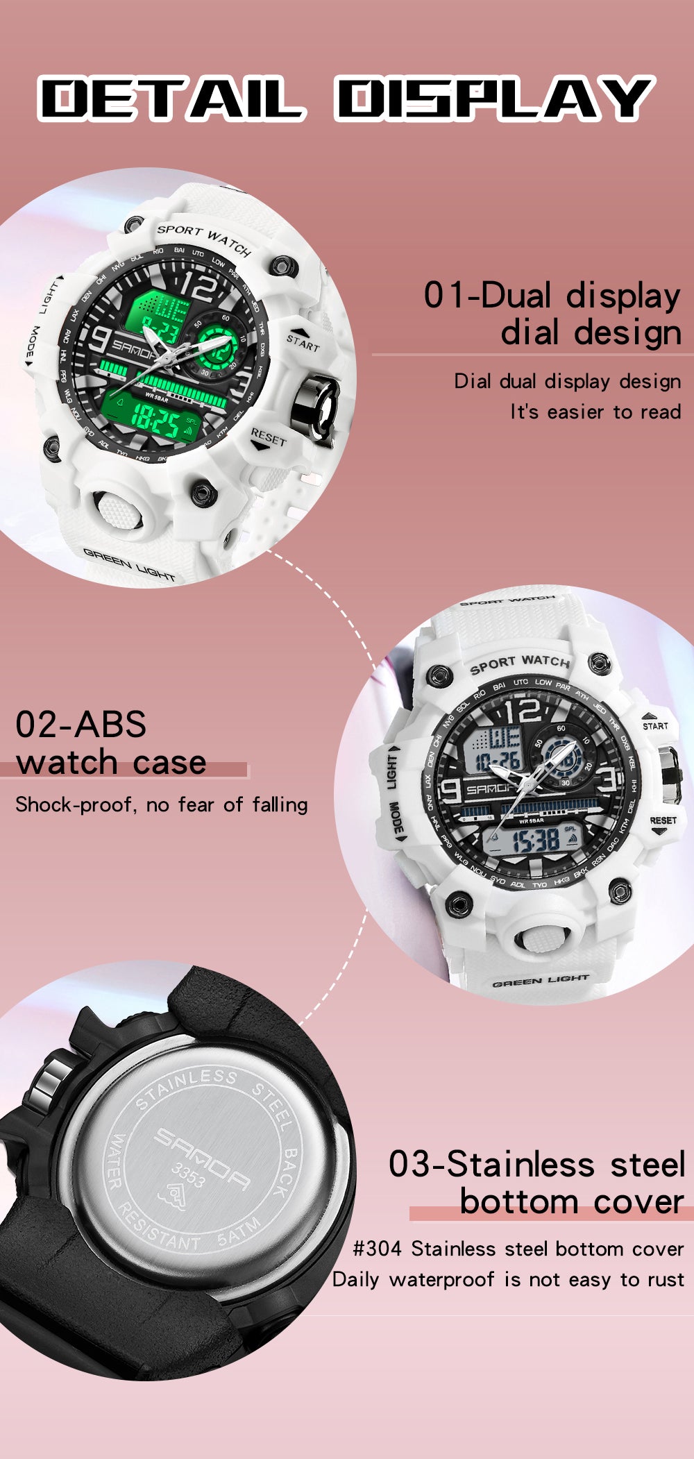 Waterproof Shock Sports Military Quartz Watch For Male Digital Wristwatch