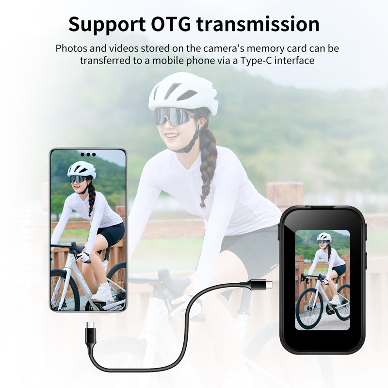 Waterproof 2K Thumb-Size Action Camera with 1.47″ HD Screen, Moto Mount