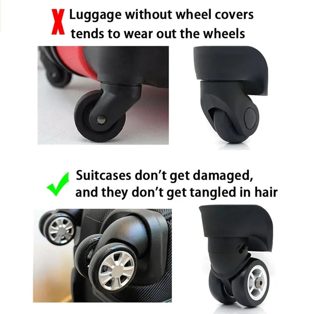 8PCS Luggage Wheels Protector Silicone Wheels Caster Shoes