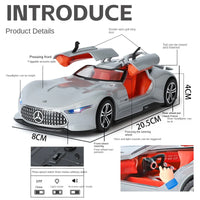 Thumbnail for 1:24 VISION GT Cars Model Toy Diecast Alloy Sports Car Doors Opened Sound Light Pull Back Rubber Tire