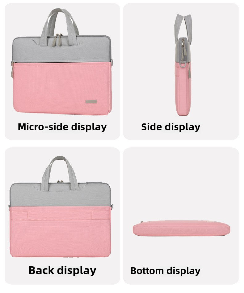 Waterproof Contrast Color Shoulder Laptop Bag