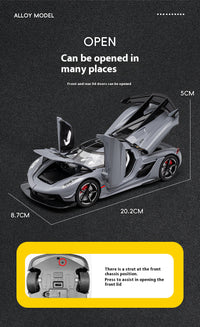 Thumbnail for 1:22 Scale Jesko Super Car Model Toys Metal Diecast Light Music Pull Back Sports Cars Models
