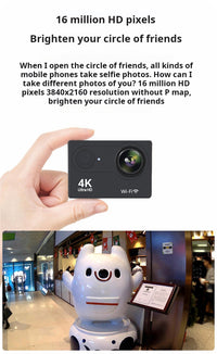 Thumbnail for 4K Waterproof WiFi Head - Mounted Sports Camera With 16GB card