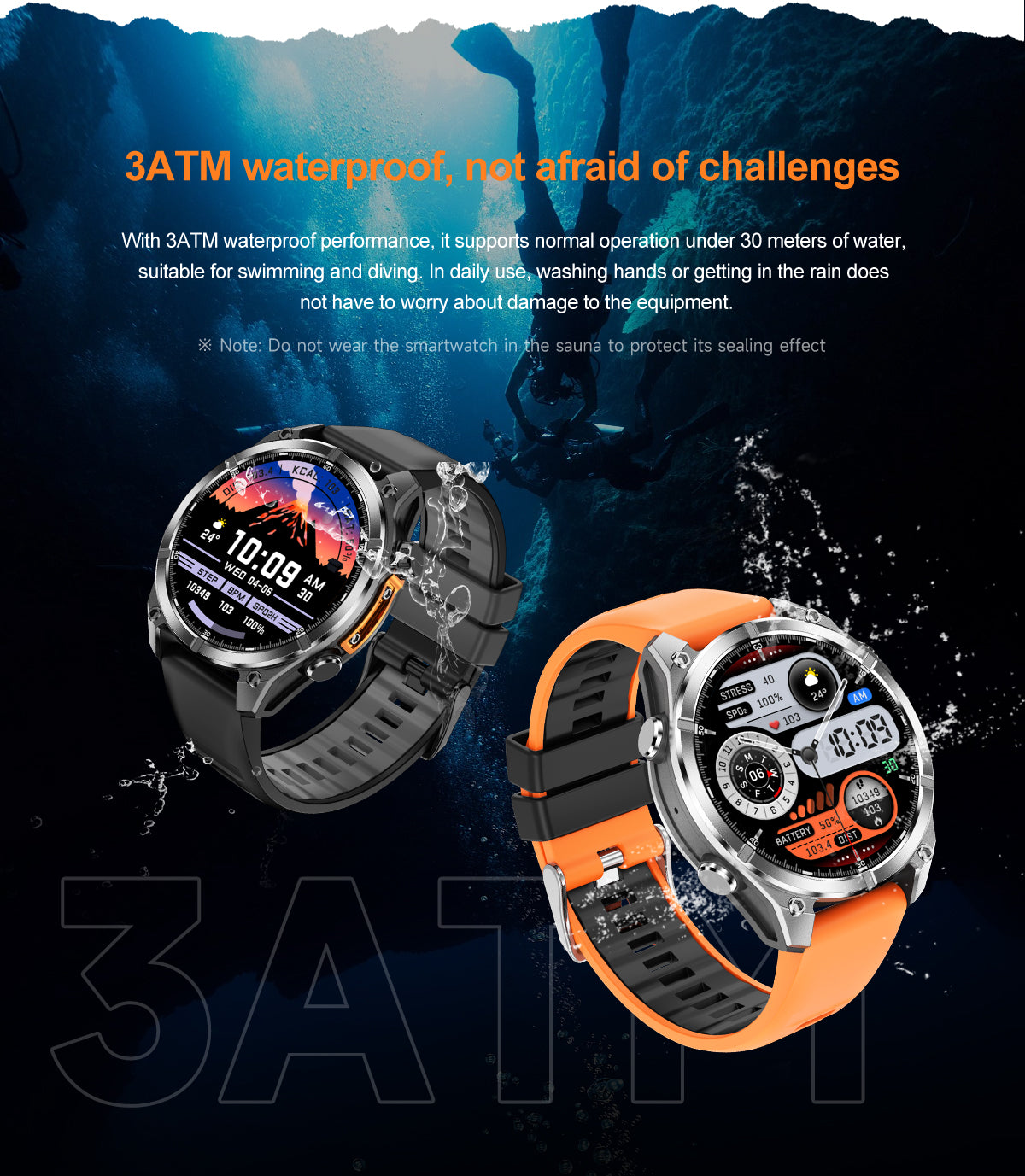 HD300 Sports Smart Watch: 1.43" HD AMOLED, GPS Tracking, Bluetooth Call, 5ATM Waterproof