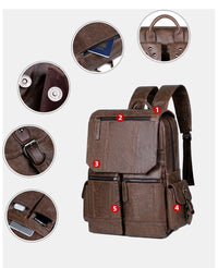 Thumbnail for Fashion Vintage PU Leather Men's Backpack