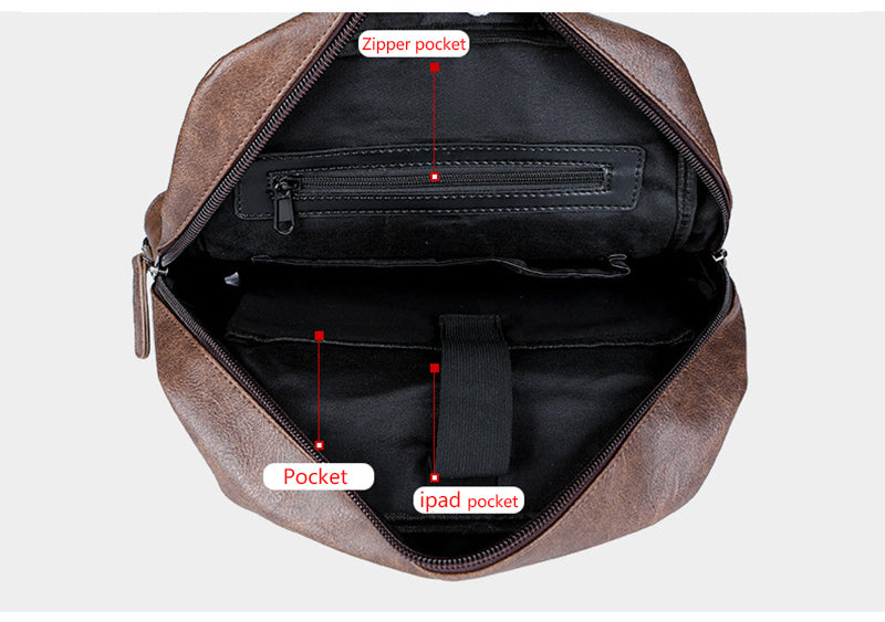 Fashion Vintage PU Leather Men's Backpack
