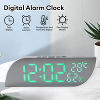 Thumbnail for LED Mirror Digital Alarm Clock w/ Temp-Humidity & Date