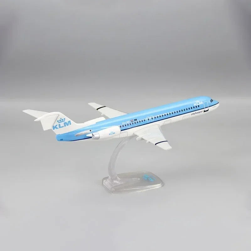 KLM Royal Dutch Airlines Fokker FK-100 FK100 Airplane Model (1:100 Scale)