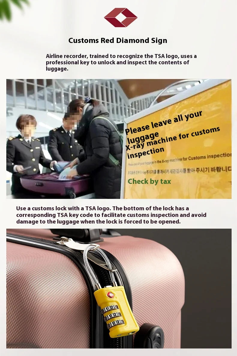 TSA Customs Code Lock for Travel Luggage Password Changeable Lock Contrast Color Design Padlock