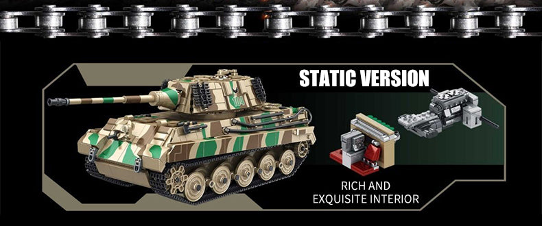 1974PCS Tiger II Heavy Tank Set Building Block Model