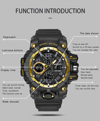 Thumbnail for Military Men's Watches Waterproof Dual Display Quartz