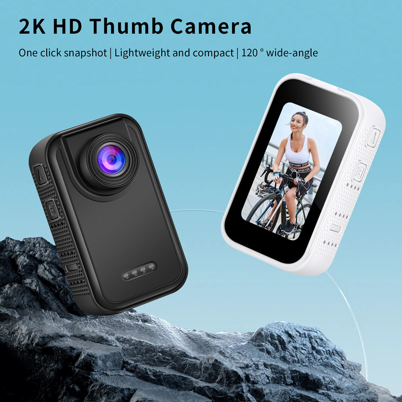 Waterproof 2K Thumb-Size Action Camera with 1.47″ HD Screen, Moto Mount