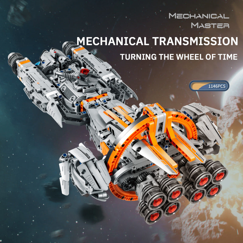 High-Tech Starship Combat MOC Starfighter Building Blocks +Stand+Light