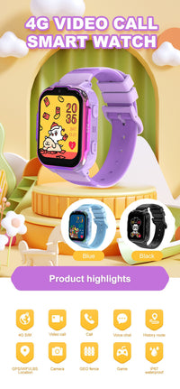 Thumbnail for DH20 Children's Smart Watch: Full Netcom 4G, Video Calls, GPS Tracking & SIM Card Support for Students