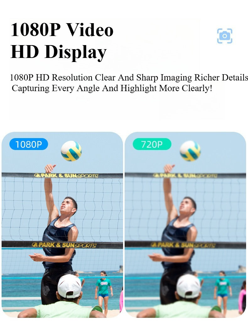 1080P HD Mini Camcorder (Pet/Vlog) with WiFi, Motion Detection, Magnetic Adsorption