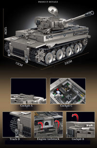 Thumbnail for 1776PCS Tiger Heavy Tank Set Building Block Model