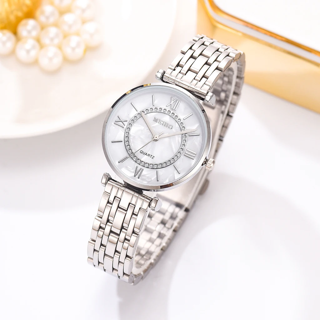 Fashion Diamond Ladies Quartz Watch Steel Female Wristwatch Luxury Crystal Women Bracelet Watches
