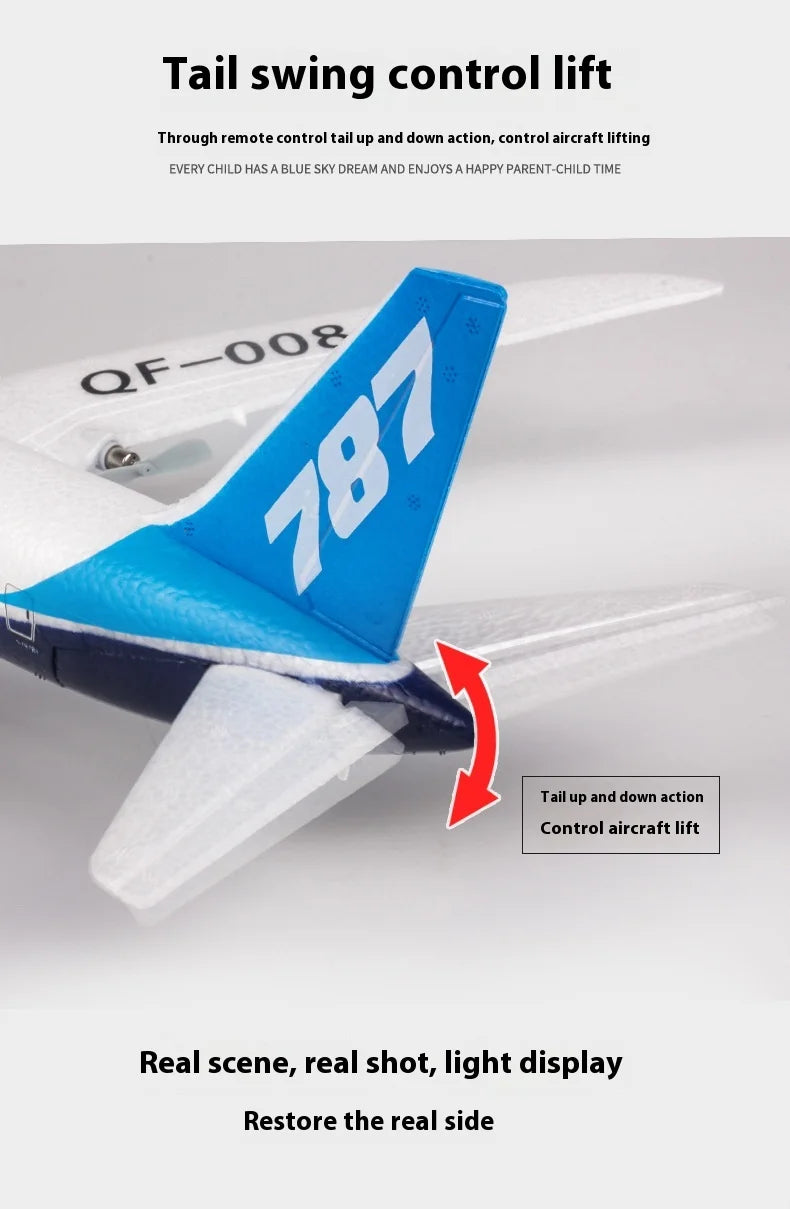 Rc Boeing787 Glider Qf008 2.4g Electric Remote Control Plane Three cha Aviation Shop