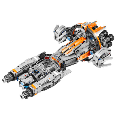 High-Tech Starship Combat MOC Starfighter Building Blocks +Stand+Light aviation themed Lego-style model aircraft in ABS plast.