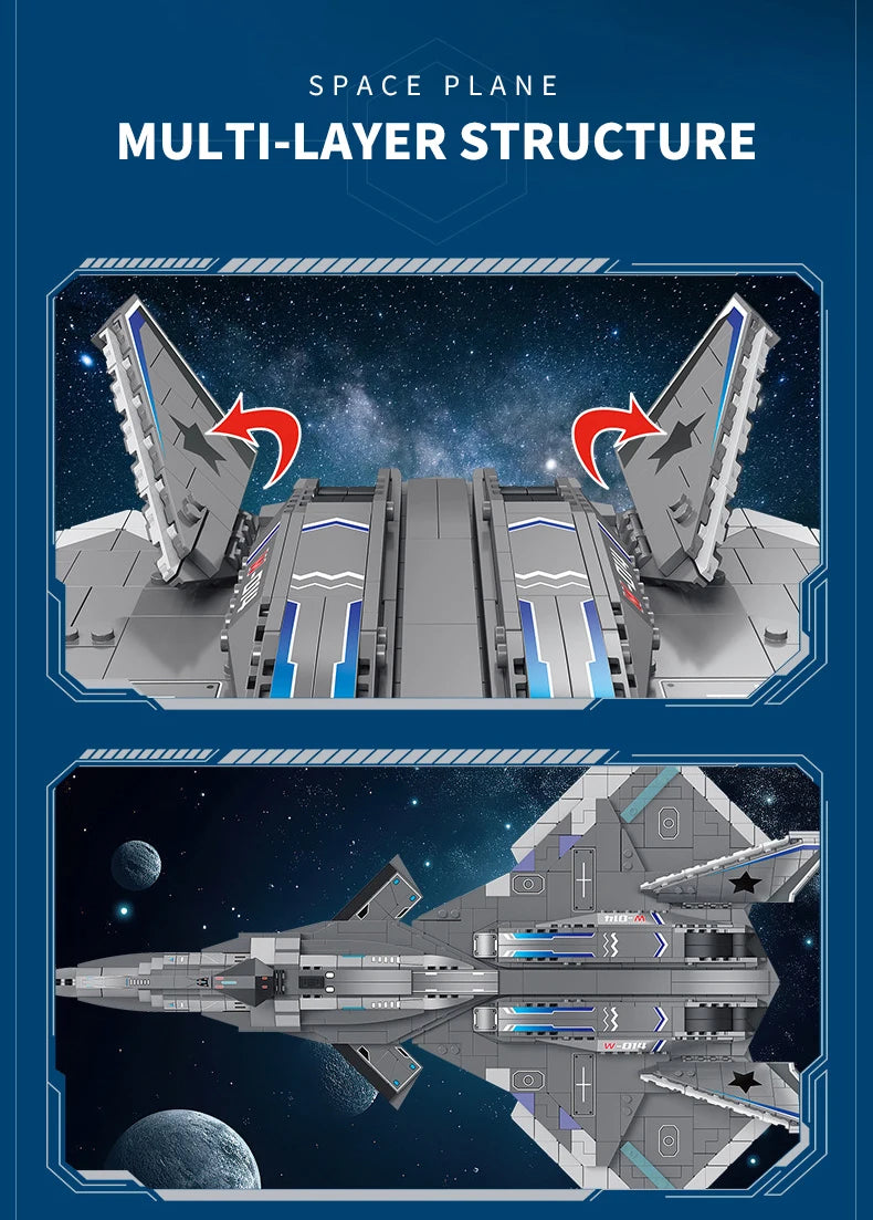 1226pcs South Gate Plan White Emperor Sky Fighter Technical MOC Bricks