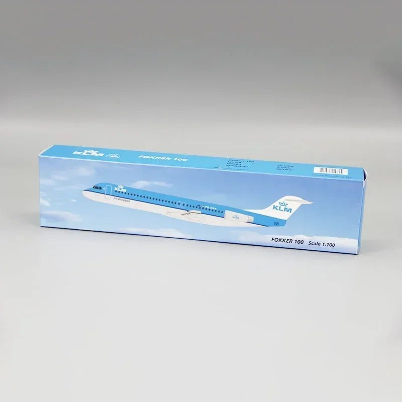 KLM Royal Dutch Airlines Fokker FK-100 FK100 Airplane Model (1:100 Scale)