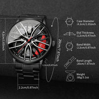 Thumbnail for Fashion Men Sports Watches 3d Car Wheel Stainless Steel Band Wrist Watch Men's Quartz Watch