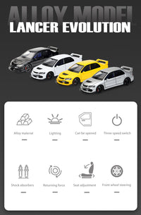 Thumbnail for 1:32 Mitsubishi Lancer Evolution Alloy Sports Model with Sound-Light & Pull-Back