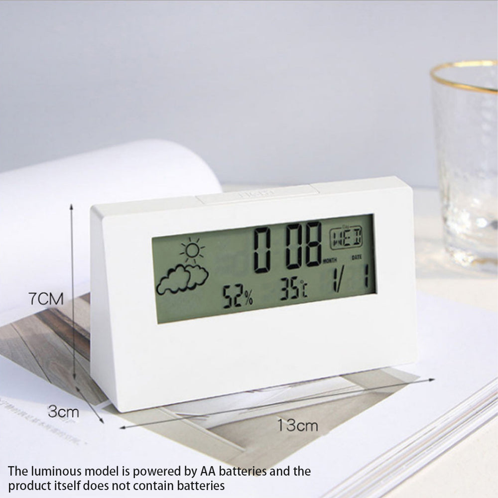 LED Thermo-Hygrometer Alarm Clock for Indoor