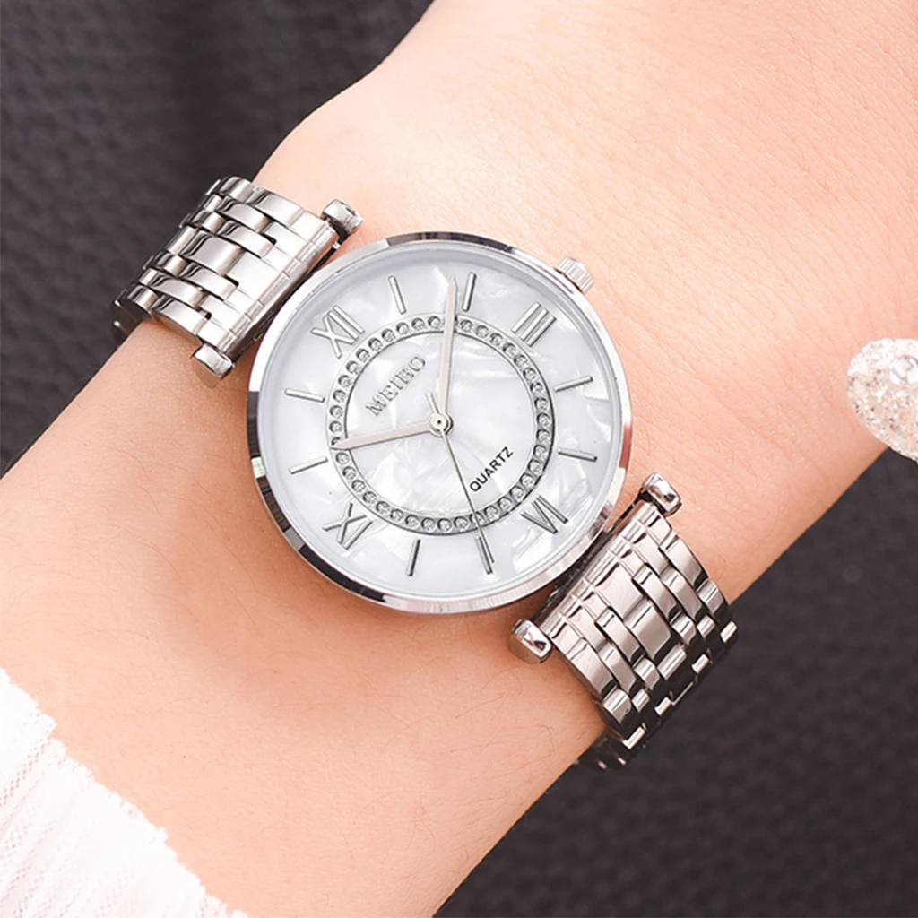 Fashion Diamond Ladies Quartz Watch Steel Female Wristwatch Luxury Crystal Women Bracelet Watches