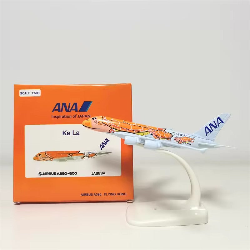 Japan ANA Airlines Airbus A380 Turtle KaLa Airplane Model (14CM 1/500 Scale)