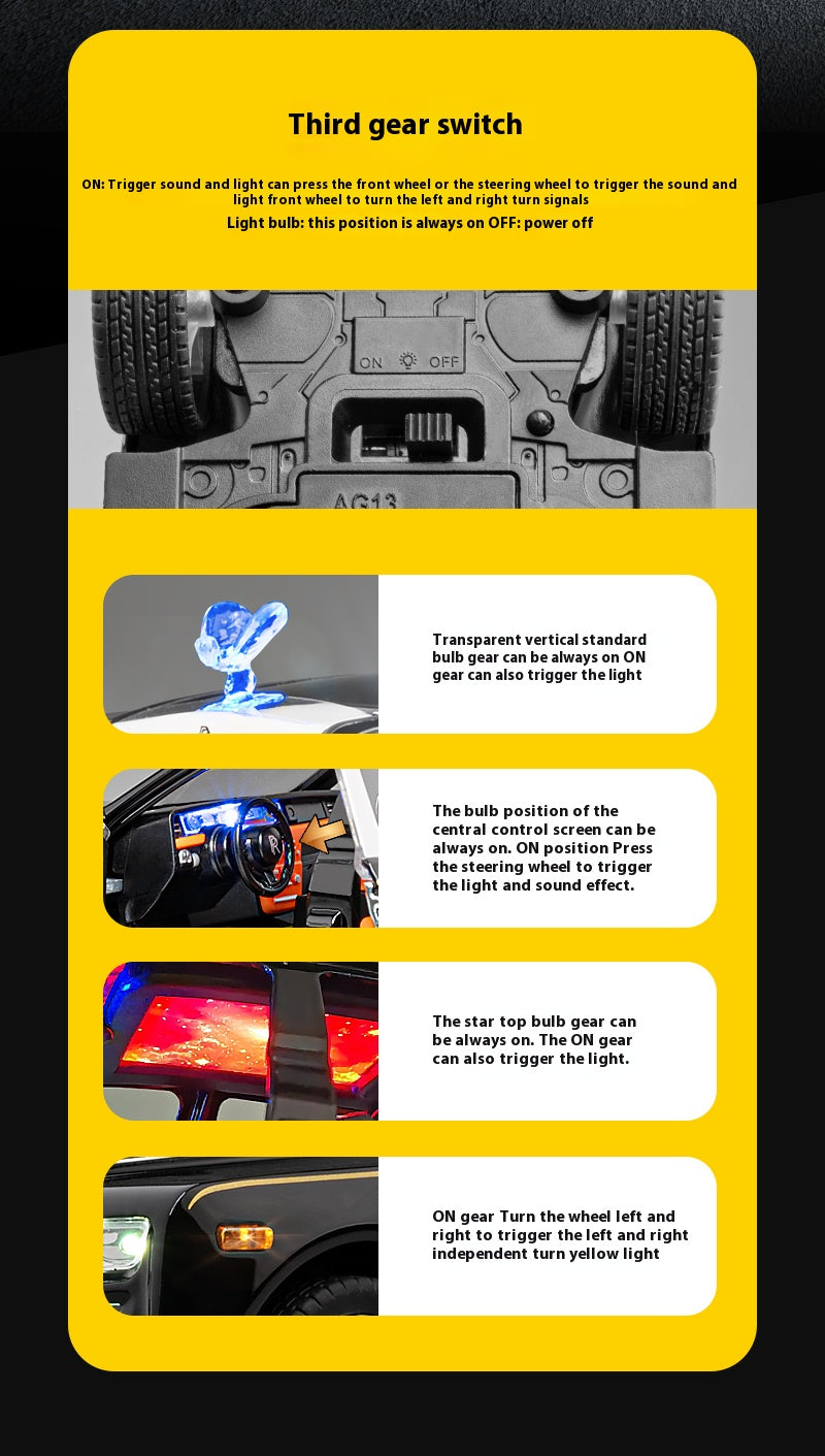 1:22 Rolls-Royce Phantom Wraith  Model Car Alloy Diecast 7 Doors Opened Sound Light