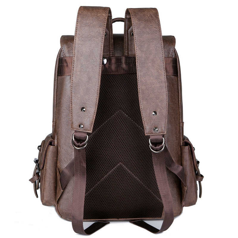 Fashion Vintage PU Leather Men's Backpack