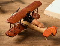 Thumbnail for Solid Wood Retro Handmade Desktop Airplane Model Decoration