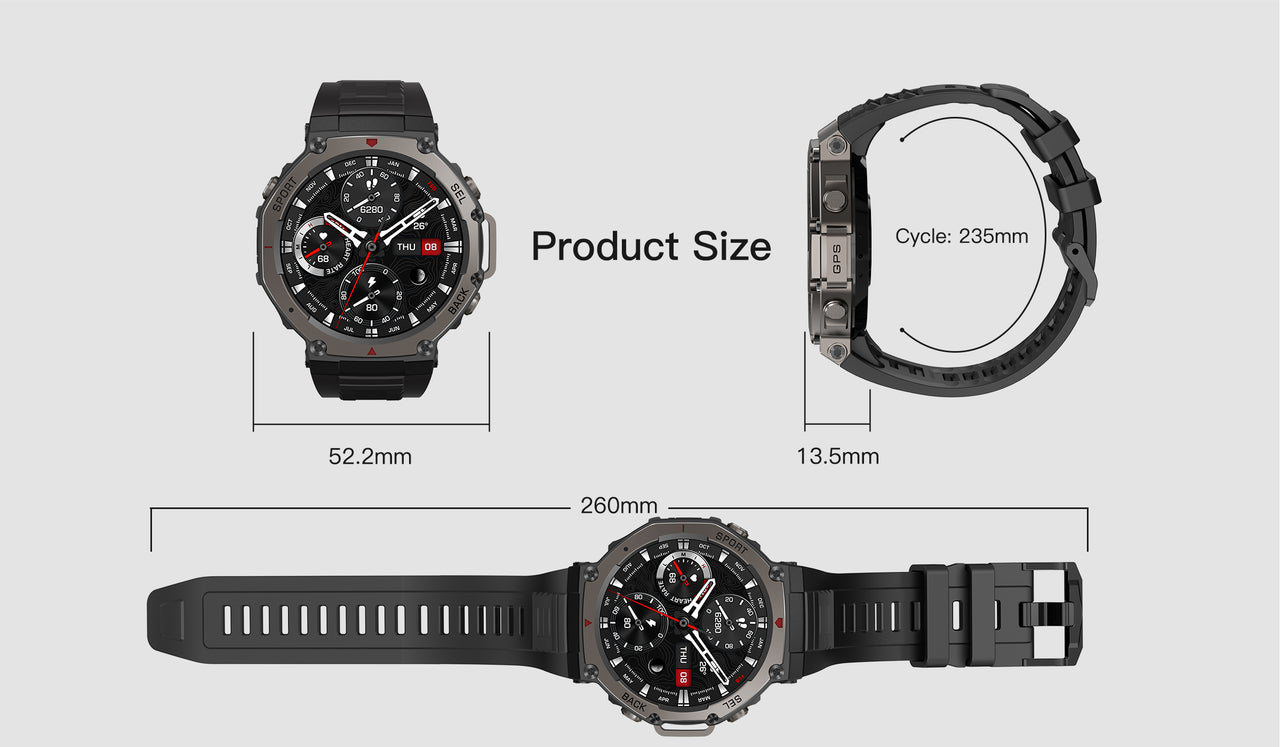 DM58: GPS Smart Watch with 1.43" AMOLED, Multi-Satellite Compatibility (GLONASS/BDS) & 5ATM Waterproof Design