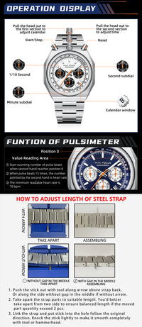 Thumbnail for Fashion Multifunctional Quartz Calendar Luminous Stainless Mens Watches