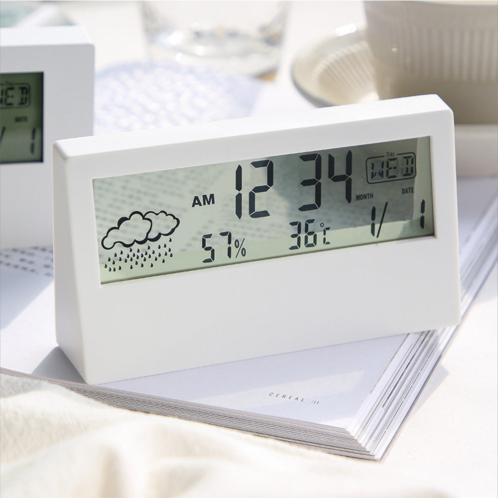 LED Thermo-Hygrometer Alarm Clock for Indoor